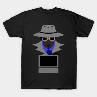 Lady Grey Shush (Afro W/Computer): A Cybersecurity Design T-Shirt